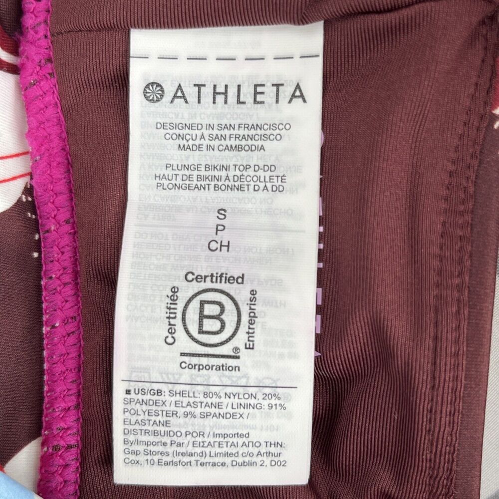 NWT Athleta Women's Plunge Floral Bikini Top D-DD Size Small MSRP $54 Top Only - Picture 13 of 14